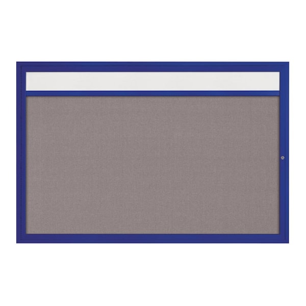 Hinge-less Radius Corkboard, 36"x36", Black Alum Frame/Amethyst